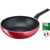 Start & Cook Induction Wok Pan (28cm) Dishwasher Oven Safe No PFOA Red