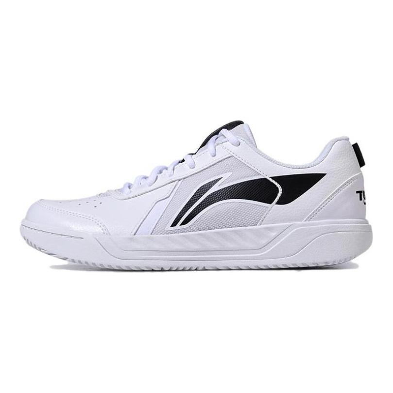 Li Ning Скользкие Устойчивые к истиранию Поддерживающие Низкие Теннисные Кроссовки Унисекс Белые ATTV003-1