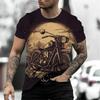 Love Motorcycle 3D Printing Short Sleeve Vintage Classic T-shirt Men's Street Fashion Shirt Top Oversized T-shirt Sports Casual