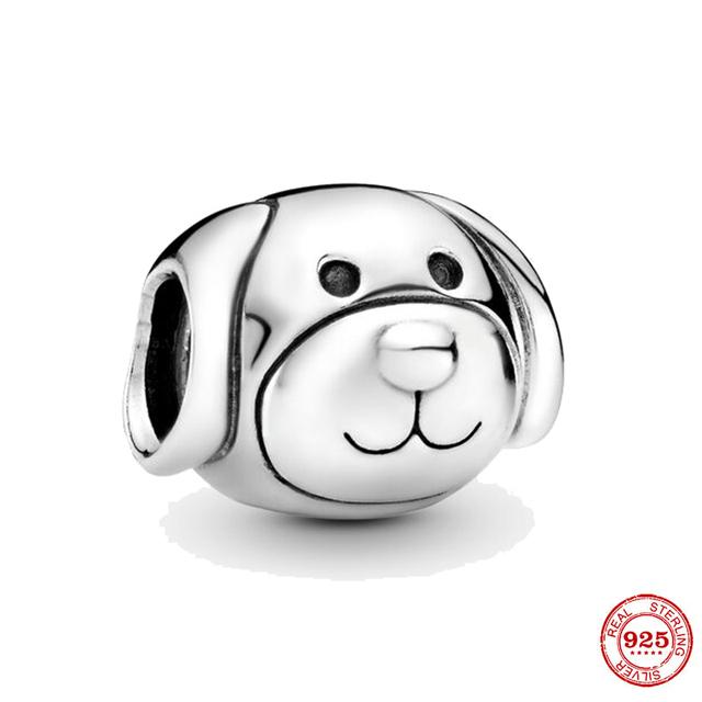 Новый Стерлингового Серебра 925 Единорог Кошка Собака Сова Обезьяна След Милое Животное DIY Тонкие Бусины Подходит Оригинальный Модный Браслет-Подвеска