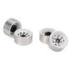 4 Pcs 1in RC Wheel Hub Lightweight Universal RC Car Replacement Metal Wheel Rims for Upgrade White