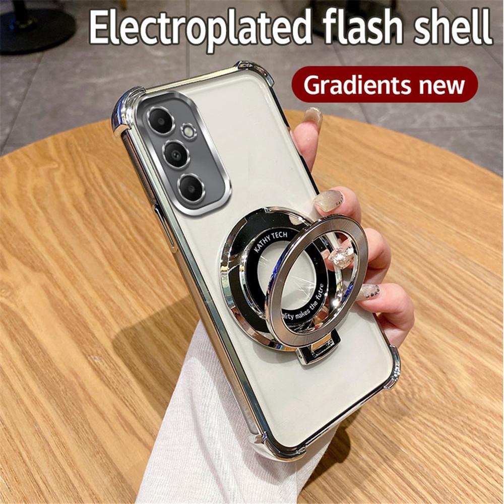 Роскошный блестящий чехол с держателем для Samsung A06 A16 A05S A15 A25 A35 A55 A04 A14 A24 A34 A54 Мягкий противоударный чехол-подставка