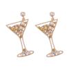 Fashion New Personality Trend Goblet Earrings Creative Design Geometric Diamond Earrings