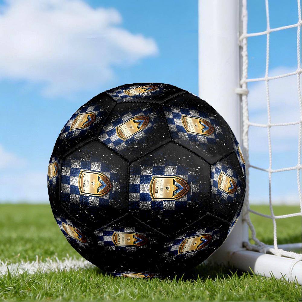 Giron-de Football Crest Printed Size 5 Soccer Balls, High-Quality, Anti-Slip, Protective Football, A Unique Gift , Birthdays, Christmas Gifts
