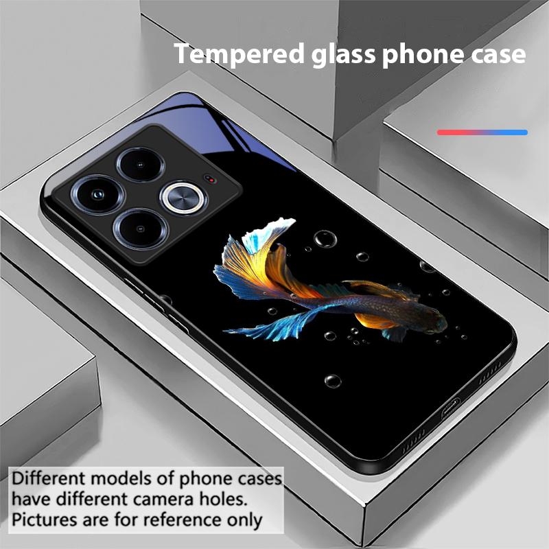 Красочный Милый Рыбка Для Infinix Note 40 4G 30i 12 96 Smart 8 Hot 9 Play 10 11S 12 20i 50 Pro Plus 5G Чехол для телефона из закаленного стекла