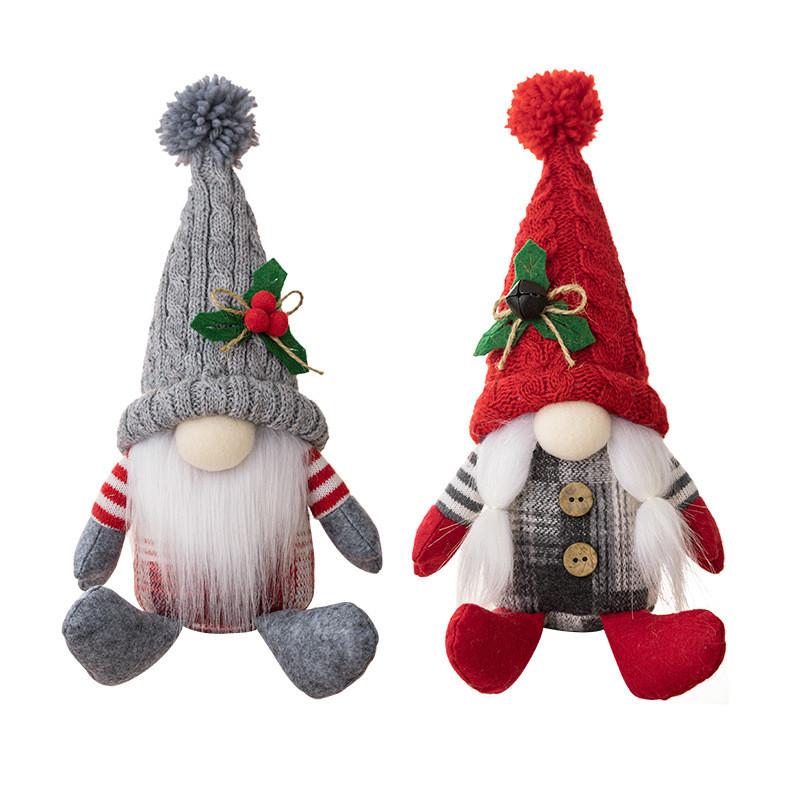 Charming American Country Style Sitting Gnome Plush Doll For Festive Home Decor