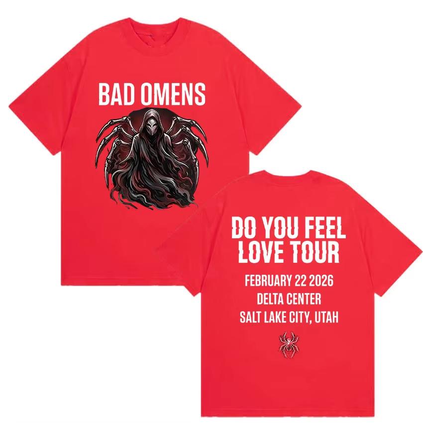 Rock Band Bad OUnisexs Do You Feel Love Тур 2026 Футболка Унисекс и Женская Летняя Готическая Одежда Мода Круглый Вырез С Коротким Рукавом Топ