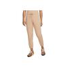 Nike Solid Color Logo Cuffed Knit Sports Pants Women Bottoms Beige DM6420-200