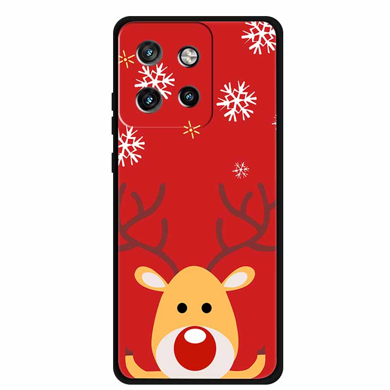 Christmas Cover For Motorola Moto G75 5G Black Silicone Cases TPU Santa Claus Christmas Tree Cover Deer For Moto G75 5G TPU case