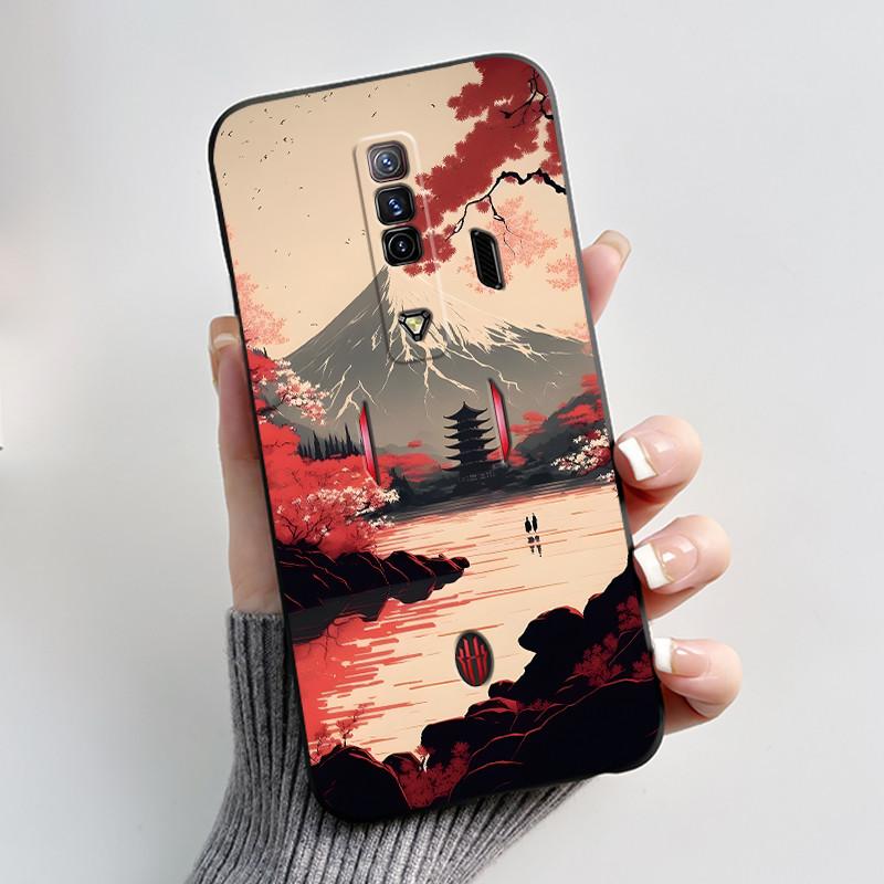 Чехол для Red Magic 7 NX679J Чехол для Nubia Red Magic 7S Задняя крышка Милый Кролик с Сердечками Черный Мягкий ТПУ Чехол для Телефона Оболочка для RedMagic 7 7S