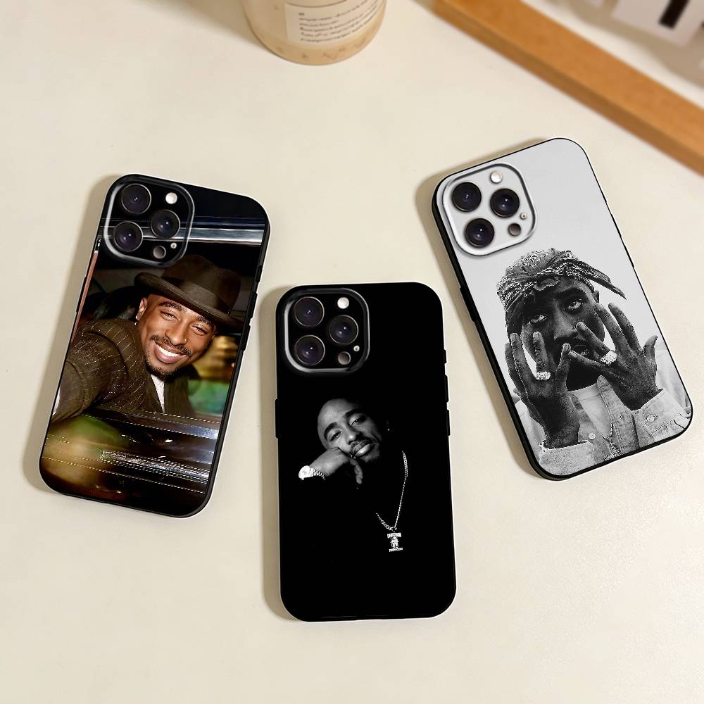 2Pac T-Tupac Shakur Рэп Рэпер Чехол для телефона для iPhone 17,16,15,14,13,12,11 Plus,Pro Max,XS,Мягкий силиконовый Черный чехол