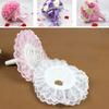 2pcs Bridal Wedding Bouquet Floral Flower Handle Holder Lace Edge Collar Decor