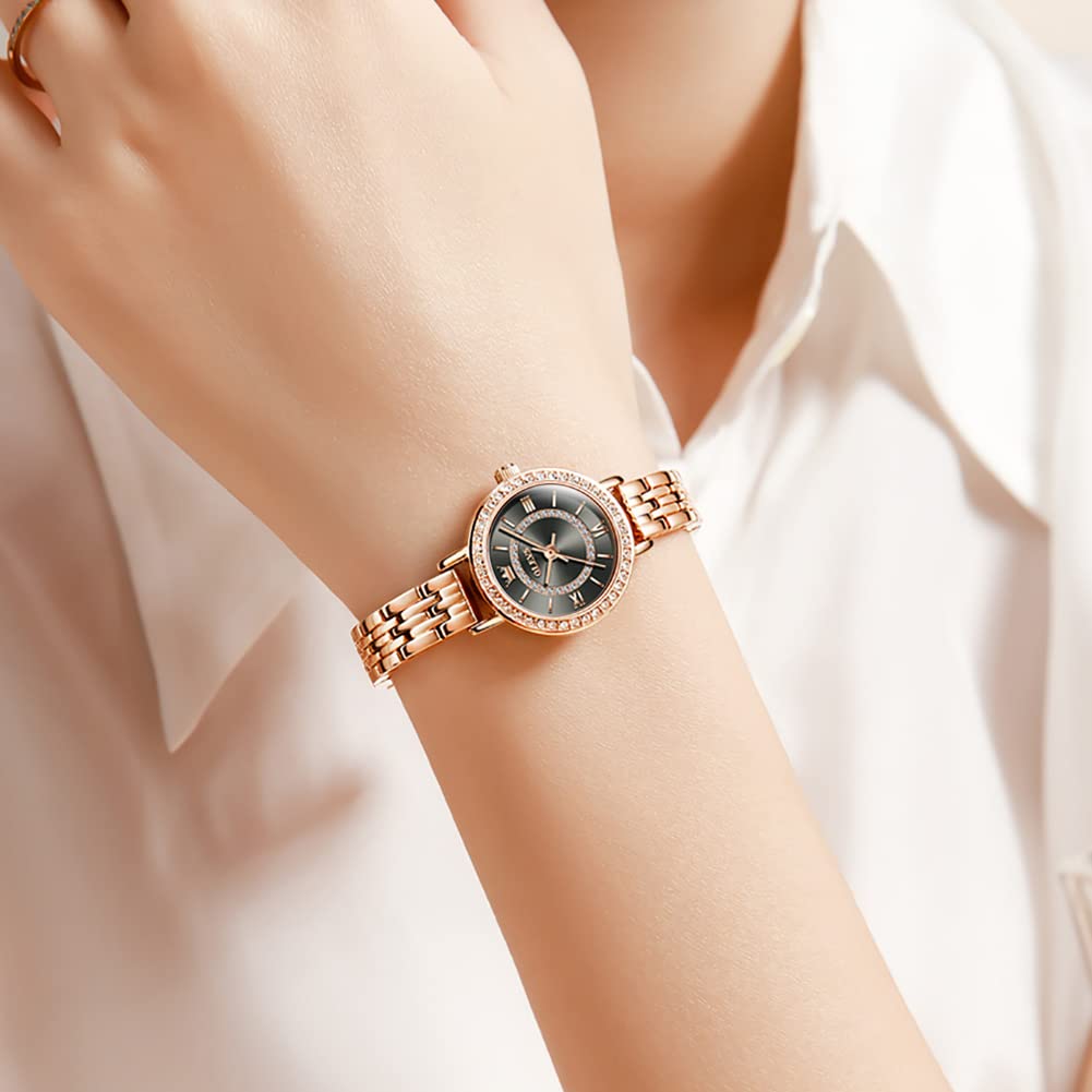 Наручные кварцевые простые нержавеющая сталь подарок на день для женщин OLEVS подарочный набор женские часы, браслет, ожерелье, бренд, милый, стильный,