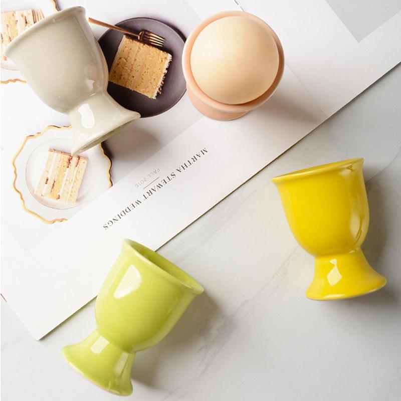 Ceramic Egg Cup Holders Macaron Color Creative Serving Cups Ins Style Egg Holder Cup Breakfast Banquet Eggs Base Kitchen Gadgets