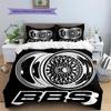 BBS Pattern Bedding,Quilt Set Quilt Cover Pillowcase Home Birthday Gift (1 * duvet cover + 2 * pillowcase, without core)