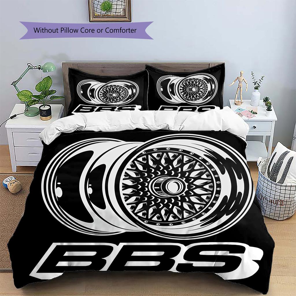 BBS Pattern Bedding,Quilt Set Quilt Cover Pillowcase Home Birthday Gift (1 * duvet cover + 2 * pillowcase, without core)
