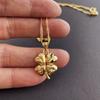 18K Gold Plated Necklace Lucky Clover Pendant 24K Gold For Woman Charm Jewelry Wedding Party Gift
