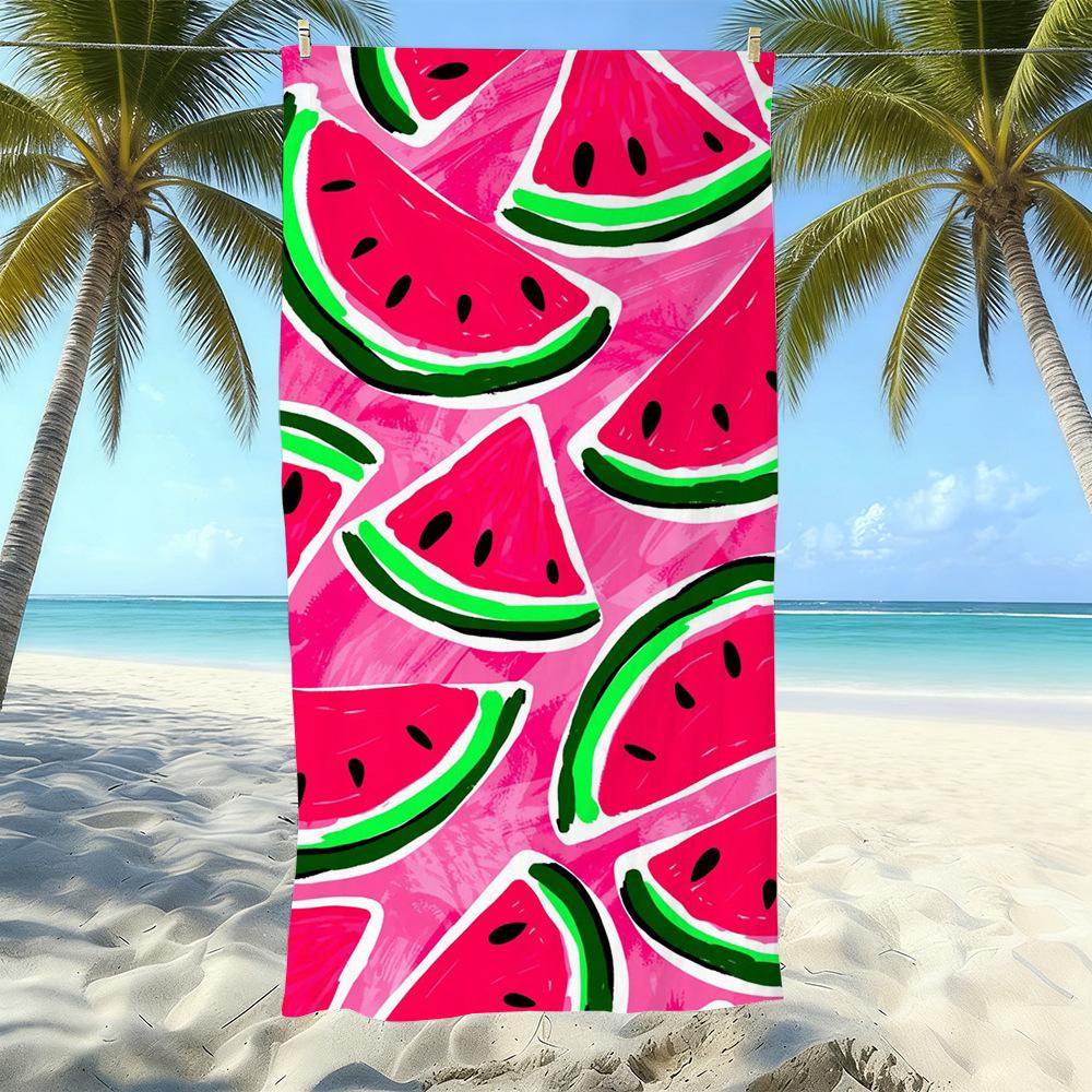 Seaside Microfiber Beach Towel, Water-Absorbing Quick-Drying Double-Sided Velvet Printed Bath Towel