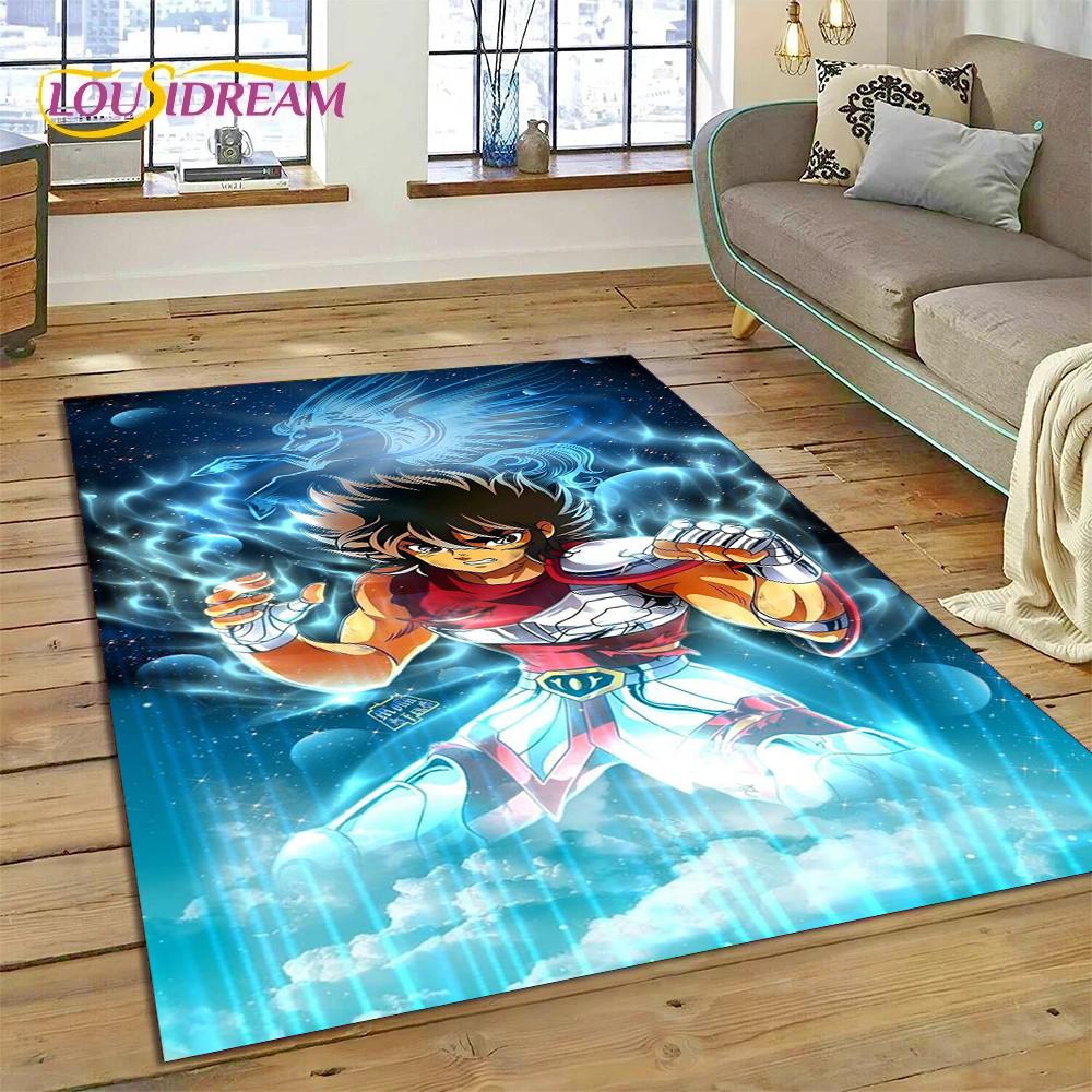 Мультяшный Saint Seiya 3D Ретро Аниме Ковер для Гостиной Спальни Домашнего Декора, Напольный Коврик Нескользящий для Дивана Придверный Коврик Подарок Детям