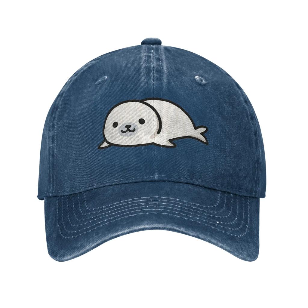 Кепка из джинсовой ткани с принтом Seal, повседневные бейсболки, регулируемая кепка, летние унисекс бейсболки