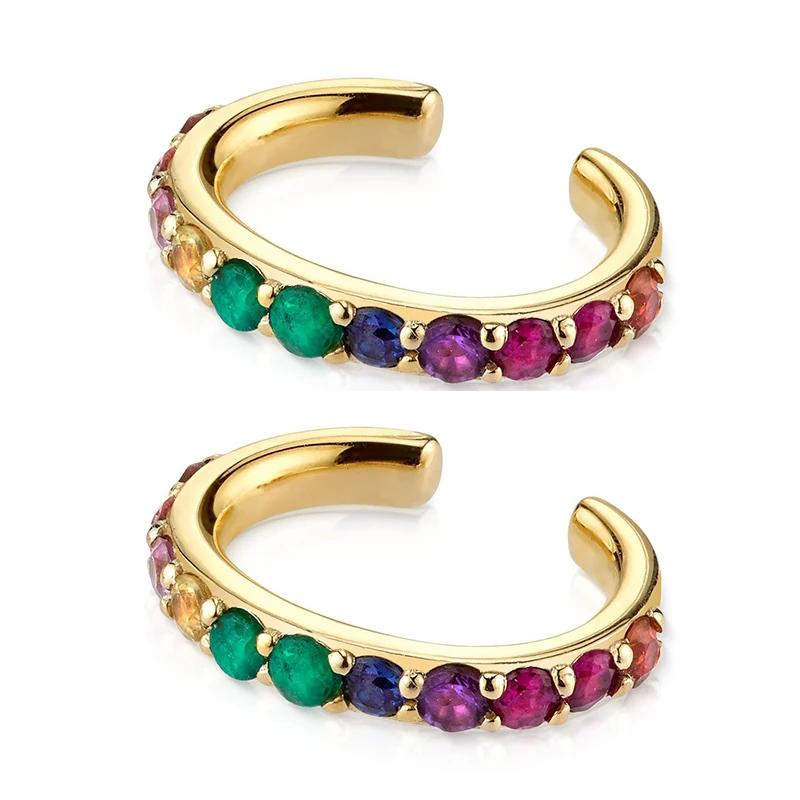CRMYA Gold color Stud Earrings For Women Vintage Color CZ Zircon Piercing Women's Earrings Trend Jewelry