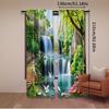 2 штуки штор с принтом лесного водопада, 30*65 дюймов, украшение для дома, украшение для комнаты