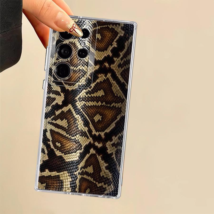 Чехол-накладка с узором под змею для Samsung Galaxy S26 S24 S25 Edge S21 S22 FE S23 Ultra Note 20 Ultra 10 S20 Plus