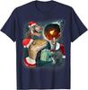 Смешная футболка с мемом про динозавра и метеор на Рождество Three Rex Howling Графическая хлопковая футболка