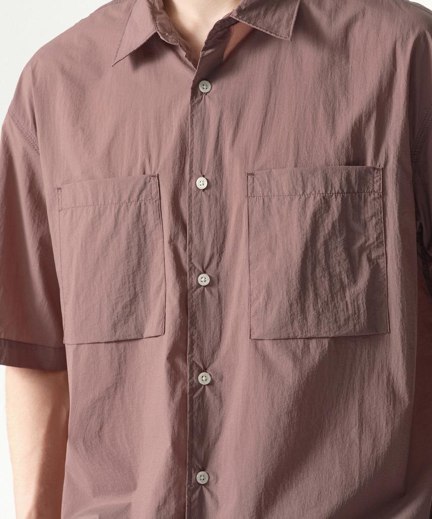 MUSINSA STANDARD [City Leisure] Lightweight Nylon Oversized Short Sleeve Shirt [Smoke Pink]