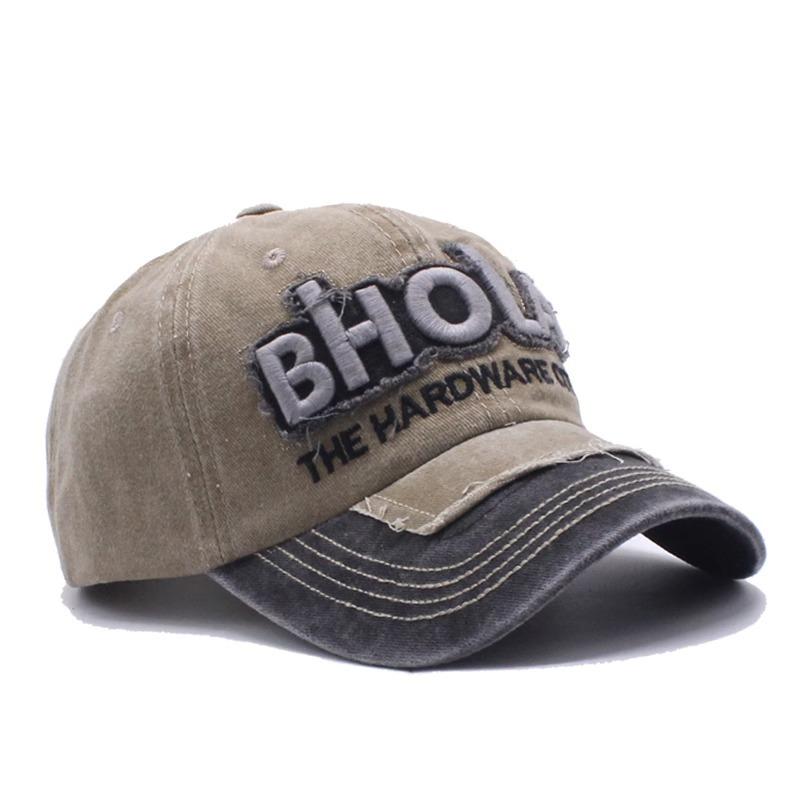 New embroidered denim cap men's European and American old washed personalized baseball cap women's sunshade sunscreen hat tide