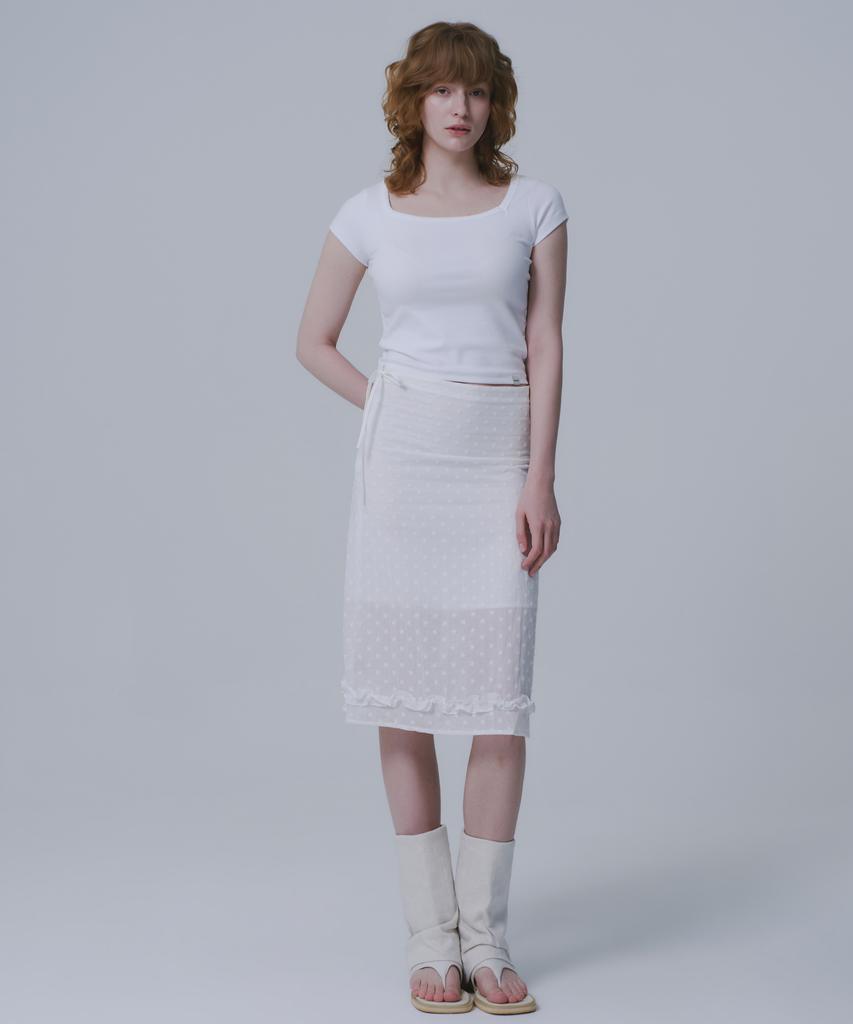 WAARFORWOMAN Wsk-06 Жаккардовая юбка миди_Белый