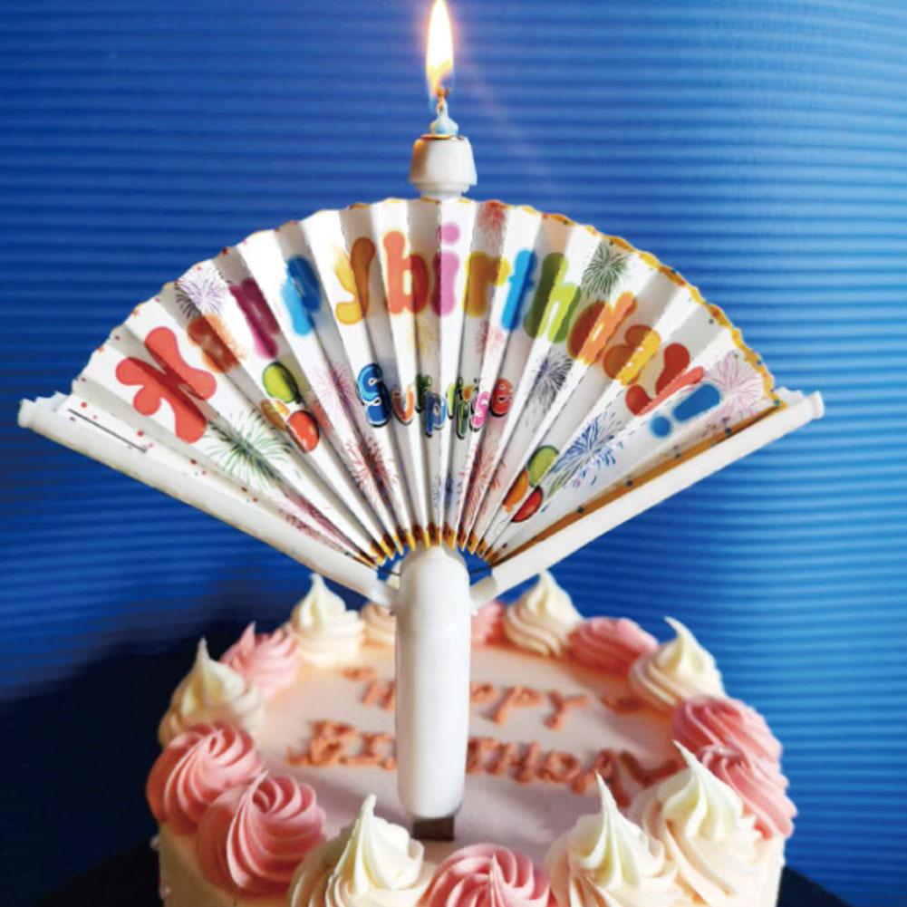 Creative Surprise Fan Birthday Candle Birthday Party Candle Decoration Funny Cake Cupcake Topper Party Decoration Supplies DIY