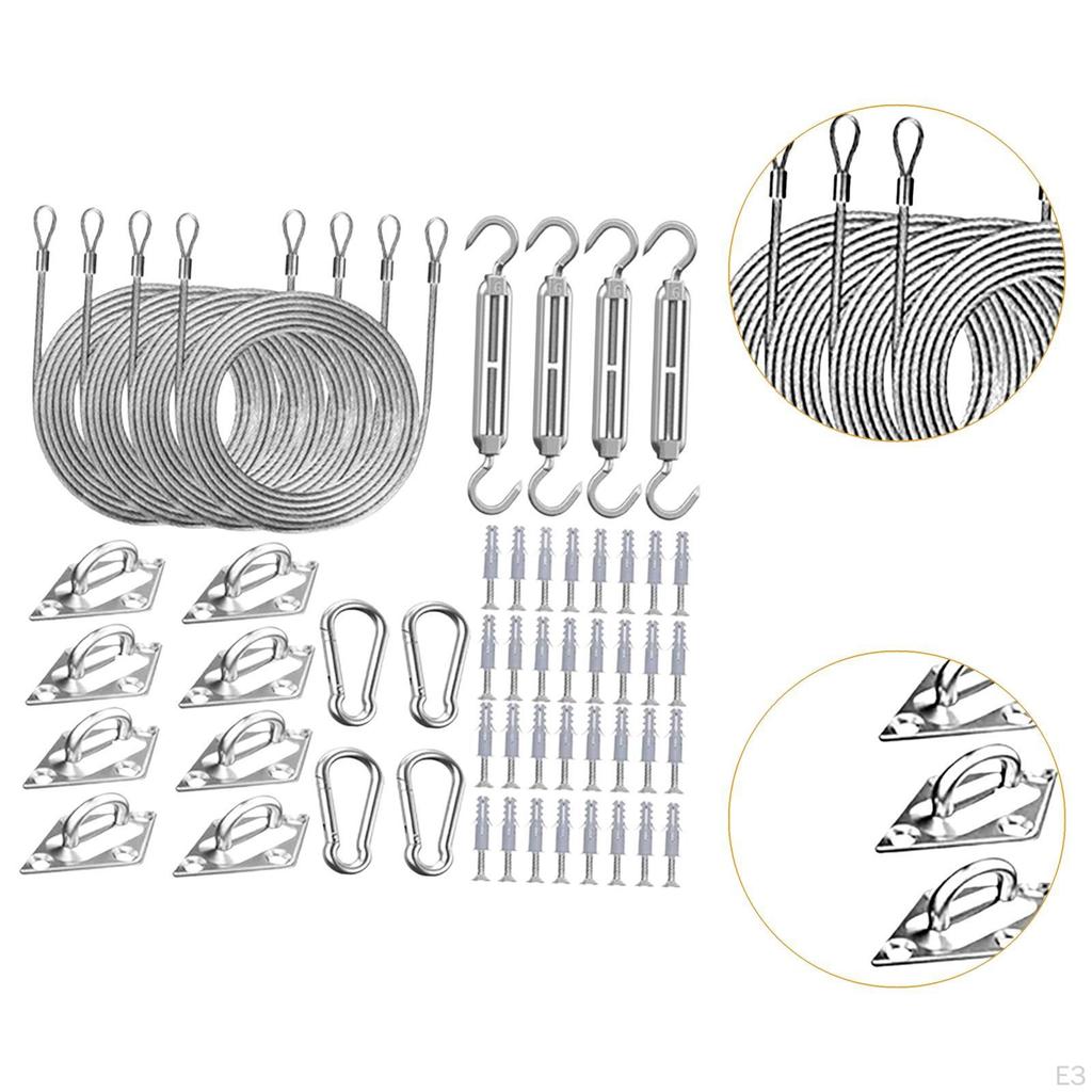 Shade Hardware Kit Accessories Replacement Easy Installation for Rectangle & Triangle Sail