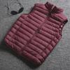 Men's Lightweight Down Cotton Vest Jacket - Large, Warm, Fashionable Stand-Up Collar