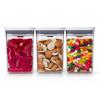 OXO Storage Container 3 Piece Set Easy To Seal with One Hand Pop Container Small Square Short