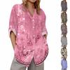 Women's V-neck 3/4 Sleeve Printed Cardigan