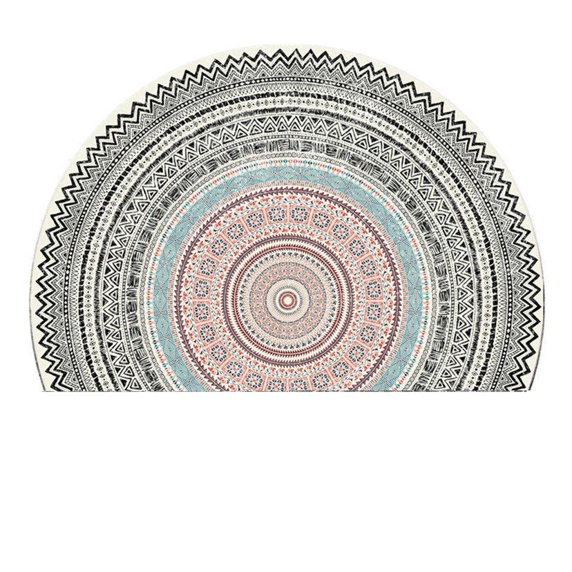 Simple Carpet Semicircular Floor Entrance Mats Household Entrance Door Foot Mats Nordic Bathroom Door Mats Nonslip Absorbent Pads