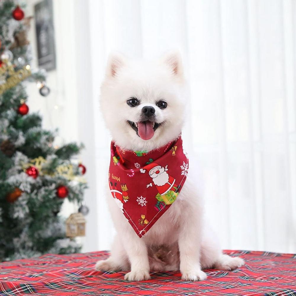 Claus Patten Pet Accessories Dogs Bandanas Christmas Pet Decor Cats Triangular Scarf Pet Costume