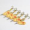 10Pcs 6.3CM/7G Spinner Blade Lure with Hook Hard Metal Spinnerbait Rotating Sequin Lure Rig Saltwater Freshwater Walleye Bass Fishing Accessories