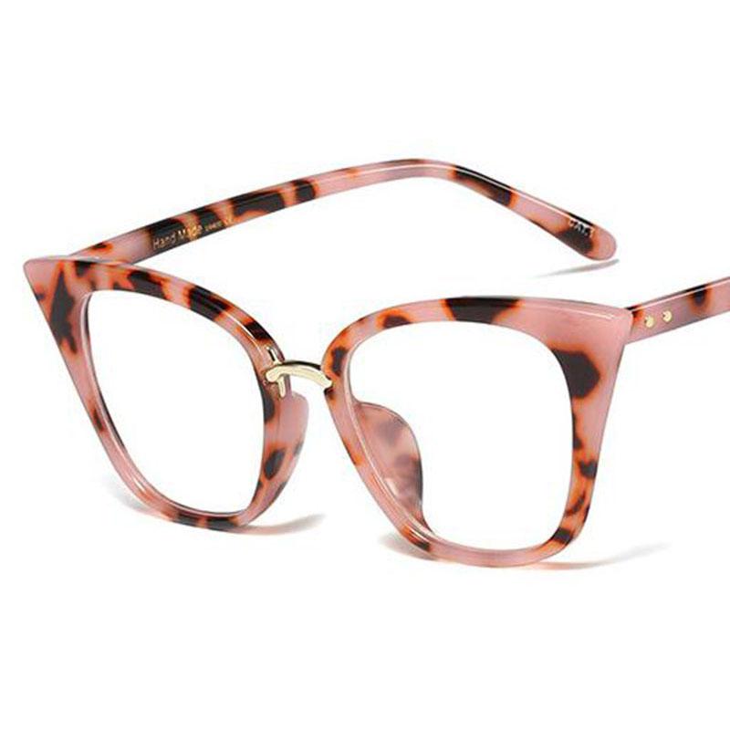 Модные Очки Cat Eye с Фильтром Синего Света TR90 Роскошный Бренд Элегантные Розовые Леопардовые Очки для Женщин Очки для Компьютерных Игр