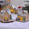 Christmas Decoration Luminous Wooden House LED Wooden Christmas House, Luminous Wooden House Decoration, Christmas Halloween Birthday Party