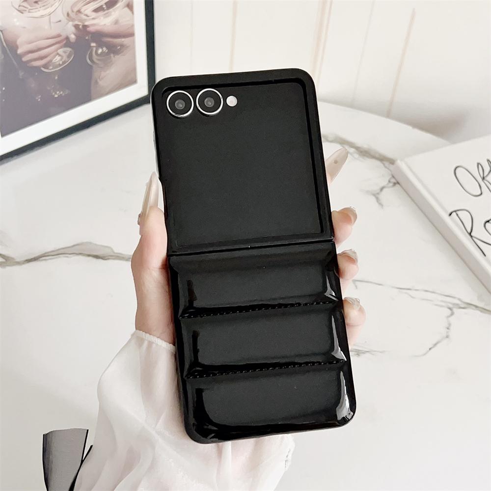 Модная пуховая куртка Аврора Чехол-подушка для телефона Samsung Galaxy Z Flip 7 6 5 4 3 INS Кожаный противоударный чехол Z Flip7 Flip6