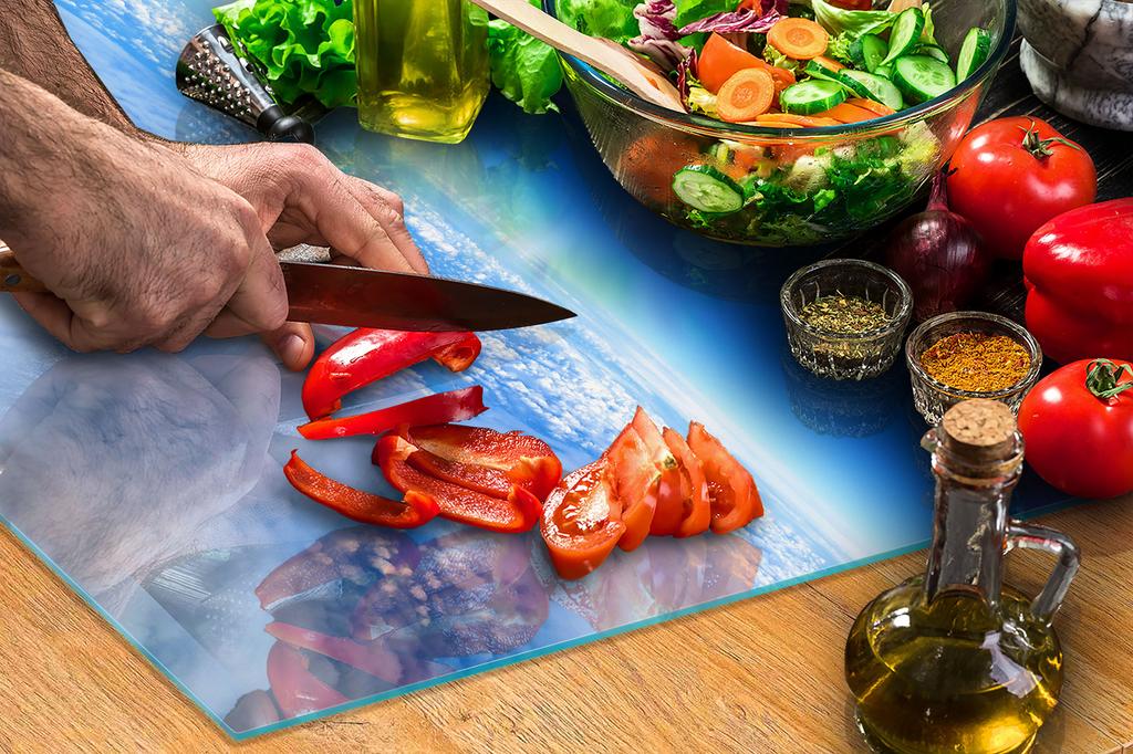 Glass stovetop protector 70x52 Sky