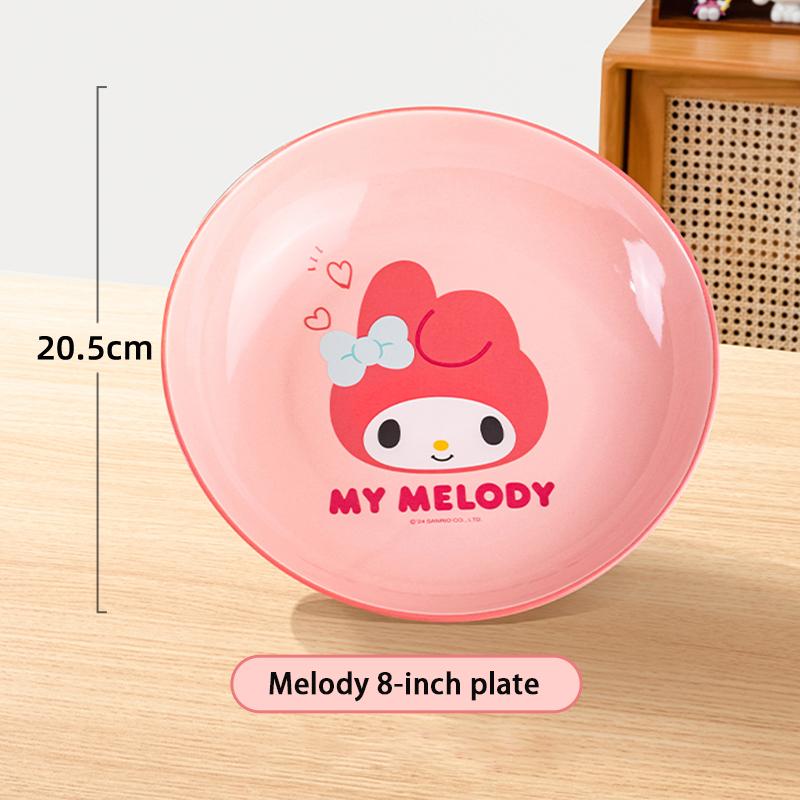 Для Sanrio Аниме Керамическая Тарелка для Закусок Cinnamoroll Kuromi Милый Узор Домашняя Посуда для Ужина Буфета Кухонная Посуда Десертная Тарелка