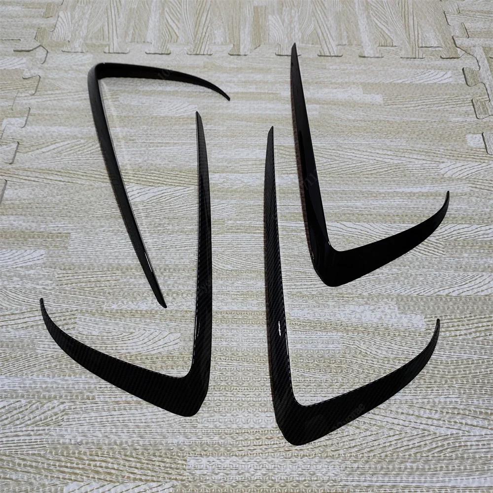 2PCS Car Front Fog Light Cover For Tesla Model Y 2020-2024 Lamps Blade Trim Spoiler Wind Knife Bumper Gloss Black ABS Tuning