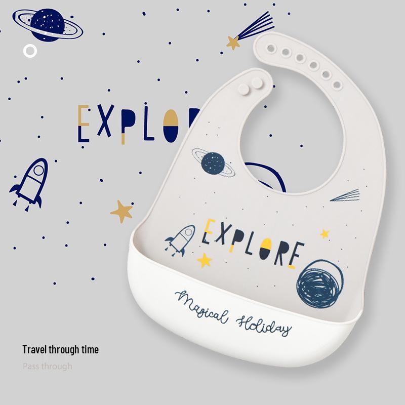 Водонепроницаемый силиконовый детский слюнявчик - Устойчивый к пятнам, Идеальный для детского сада и кормления