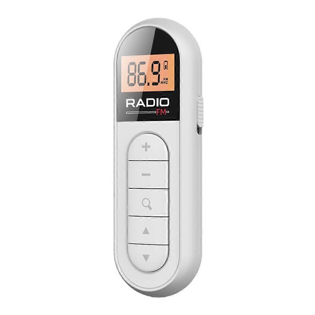 Clip Mini Digital Portable Pocket Lavalier FM Radio Stereo USB Rechargeable