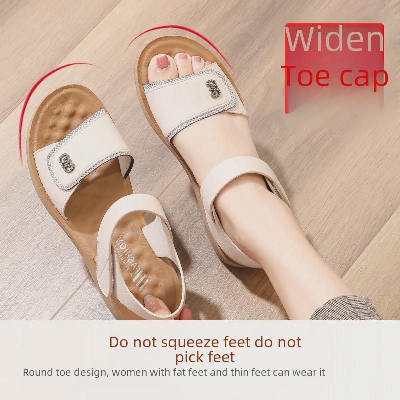 Летние нескользящие сандалии с мягкой подошвой 2025 года для женщин среднего возраста и пожилых людей