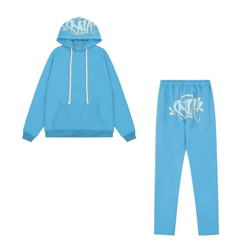 Unisex Oversized Hooded Sweatshirt Jogger Set With 3D Puff Print Cotton Fleece Warm Streetwear Outfit