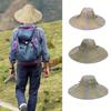 Foldable Straw Hat Fishing Sun Cap Men Women Hiking Travel Camping Sun Hats Drawstring Wide Brim Rattan Hat